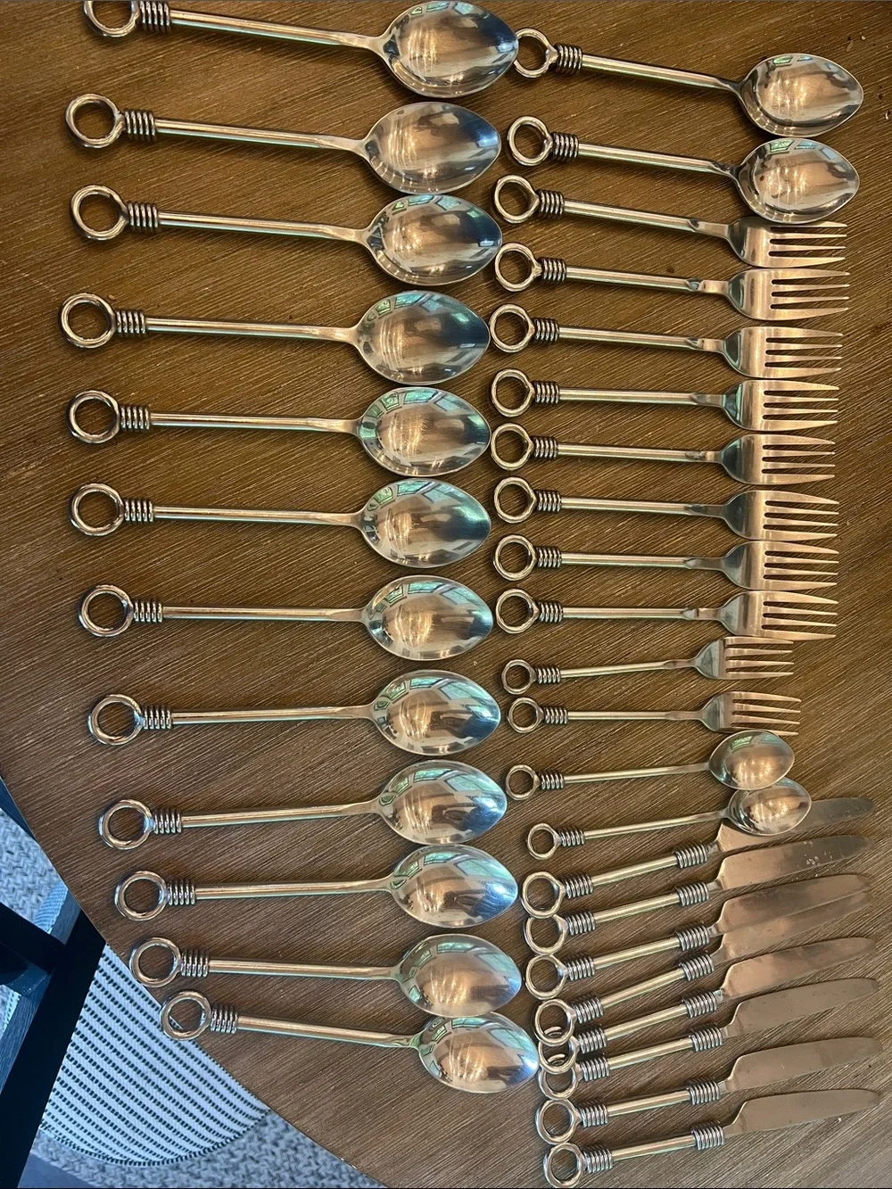 35 Pieces Gibson CuomoClassic Stainless Steel Ring-Handled Flatware Set - Silver